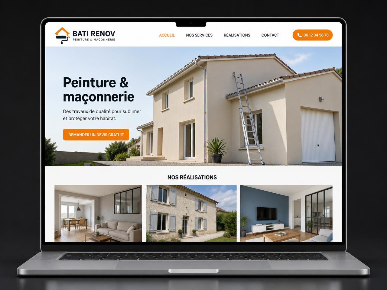 Exemple de site web Bâti Renov Peinture