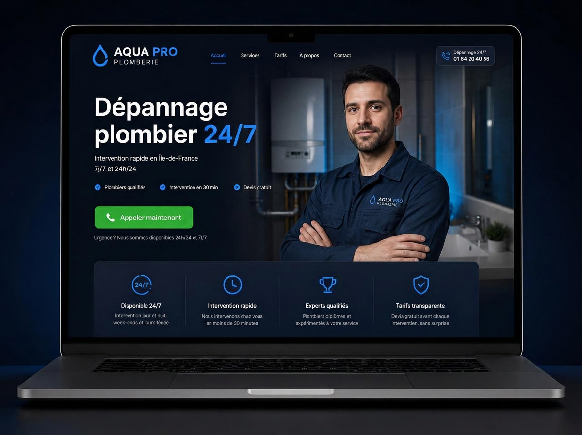 Exemple de site web Aqua Pro Plomberie